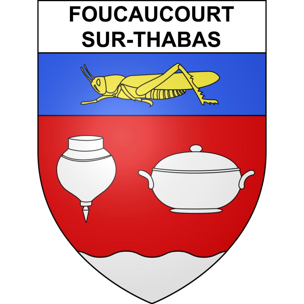 Pegatinas escudo de armas de Foucaucourt-sur-Thabas adhesivo de la etiqueta engomada