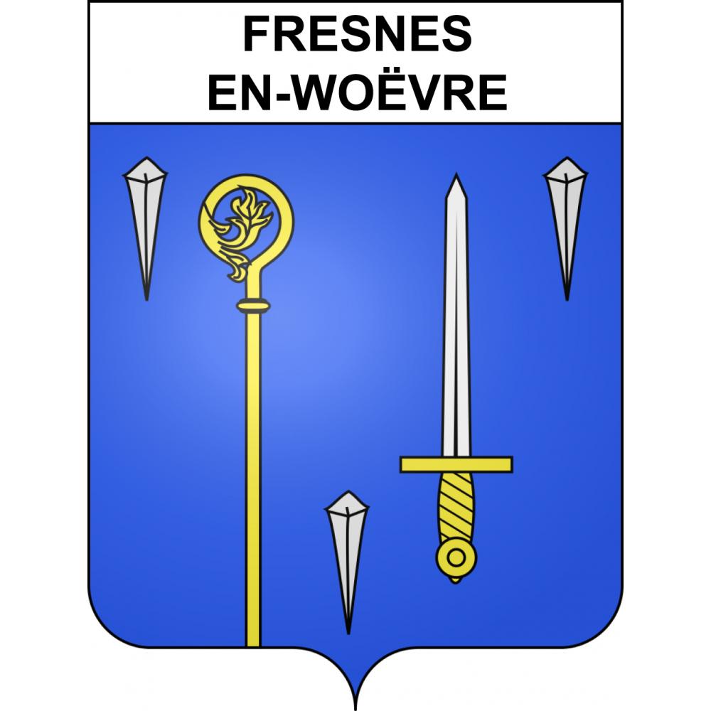 Pegatinas escudo de armas de Fresnes-en-Woëvre adhesivo de la etiqueta engomada