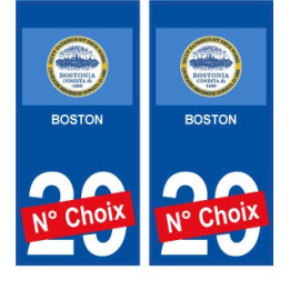 Boston USA ville Autocollant plaque immatriculation auto sticker numéro au choix sticker city