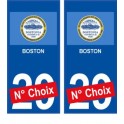 Boston USA ville Autocollant plaque immatriculation auto sticker numéro au choix sticker city