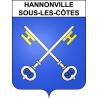 Pegatinas escudo de armas de Hannonville-sous-les-Côtes adhesivo de la etiqueta engomada