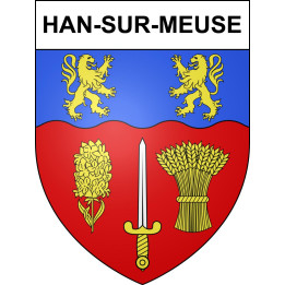 Pegatinas escudo de armas de Han-sur-Meuse adhesivo de la etiqueta engomada