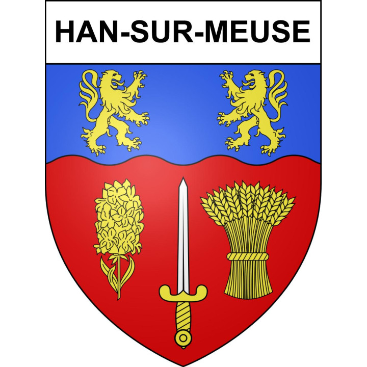Pegatinas escudo de armas de Han-sur-Meuse adhesivo de la etiqueta engomada