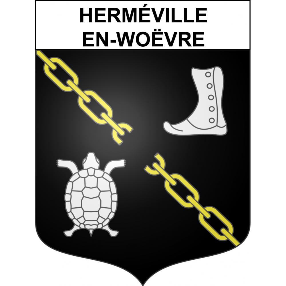 Pegatinas escudo de armas de Herméville-en-Woëvre adhesivo de la etiqueta engomada
