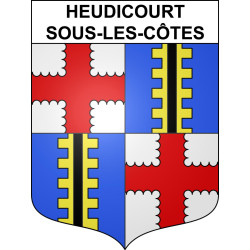 Pegatinas escudo de armas de Heudicourt-sous-les-Côtes adhesivo de la etiqueta engomada