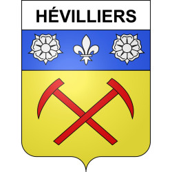 Pegatinas escudo de armas de Hévilliers adhesivo de la etiqueta engomada