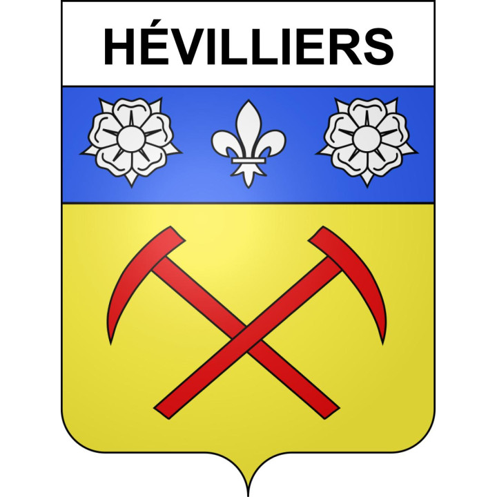 Pegatinas escudo de armas de Hévilliers adhesivo de la etiqueta engomada