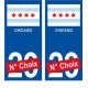 Chicago USA ville Autocollant plaque immatriculation auto sticker numéro au choix sticker city