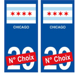 Chicago USA ville Autocollant plaque immatriculation auto sticker numéro au choix sticker city