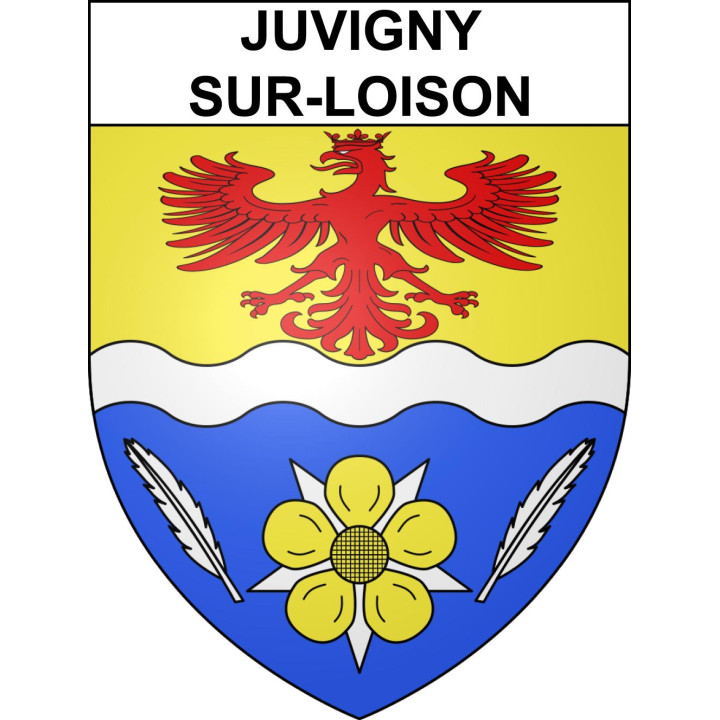 Pegatinas escudo de armas de Juvigny-sur-Loison adhesivo de la etiqueta engomada