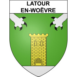 Pegatinas escudo de armas de Latour-en-Woëvre adhesivo de la etiqueta engomada