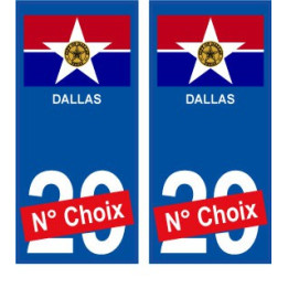 Dallas USA ville Autocollant plaque immatriculation auto sticker numéro au choix sticker city