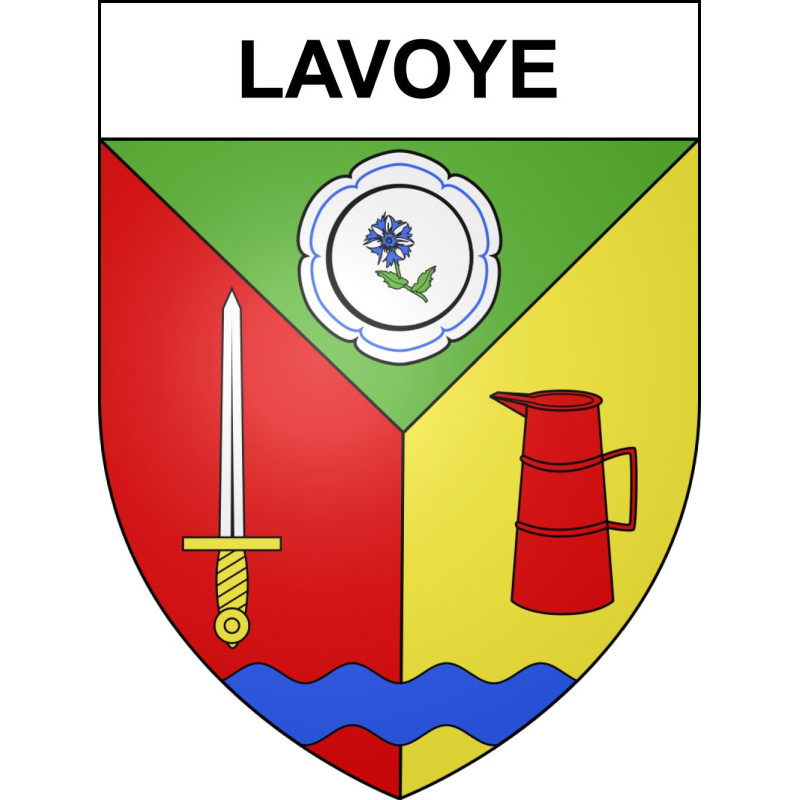 Pegatinas escudo de armas de Lavoye adhesivo de la etiqueta engomada