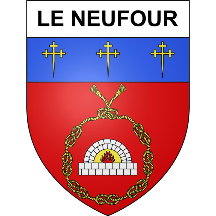 Pegatinas escudo de armas de Le Neufour adhesivo de la etiqueta engomada