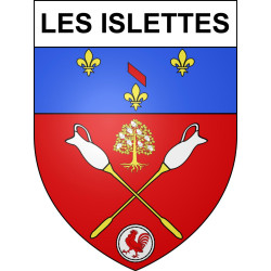 Pegatinas escudo de armas de Les Islettes adhesivo de la etiqueta engomada
