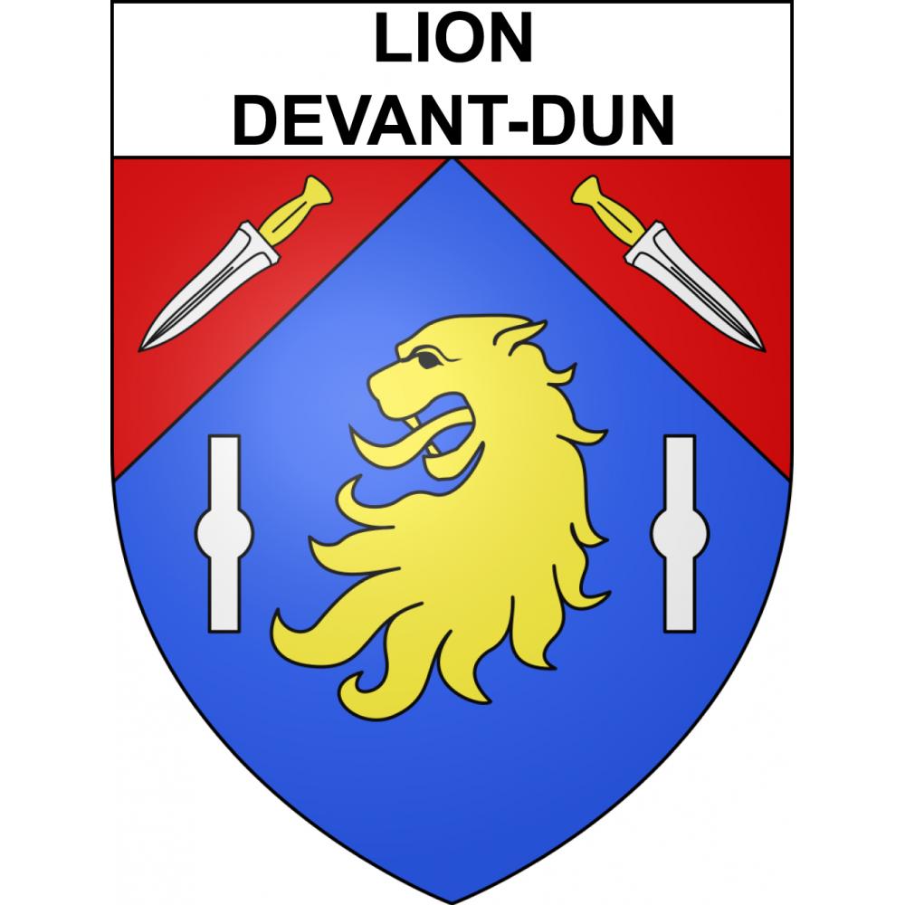 Lion-devant-Dun 55 ville sticker blason écusson autocollant adhésif