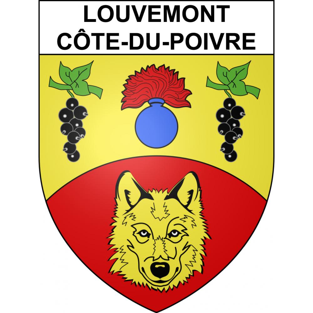 Pegatinas escudo de armas de Louvemont-Côte-du-Poivre adhesivo de la etiqueta engomada
