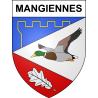 Pegatinas escudo de armas de Mangiennes adhesivo de la etiqueta engomada
