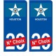 Houston USA ville Autocollant plaque immatriculation auto sticker numéro au choix sticker city