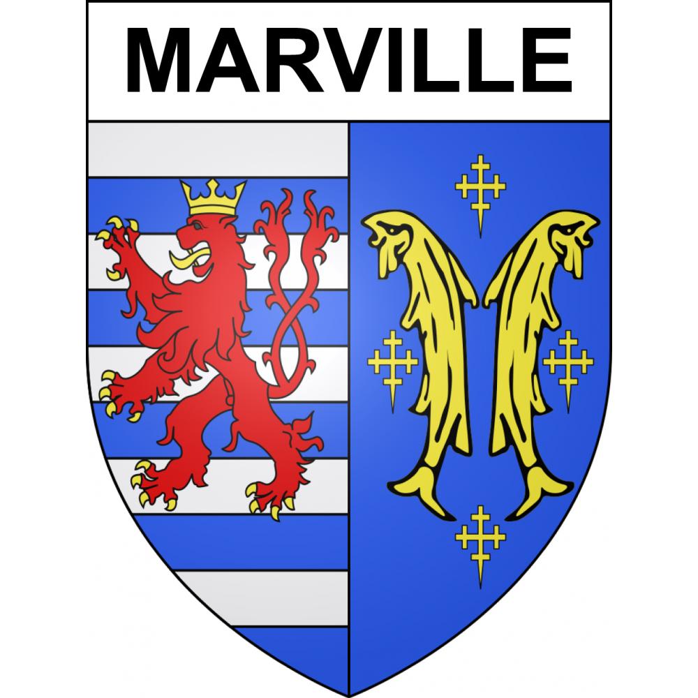 Pegatinas escudo de armas de Marville adhesivo de la etiqueta engomada