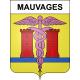 Pegatinas escudo de armas de Mauvages adhesivo de la etiqueta engomada