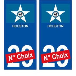 Houston USA ville Autocollant plaque immatriculation auto sticker numéro au choix sticker city