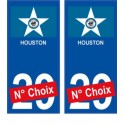 Houston USA ville Autocollant plaque immatriculation auto sticker numéro au choix sticker city