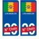 Los Angeles USA ville Autocollant plaque immatriculation auto sticker numéro au choix sticker city
