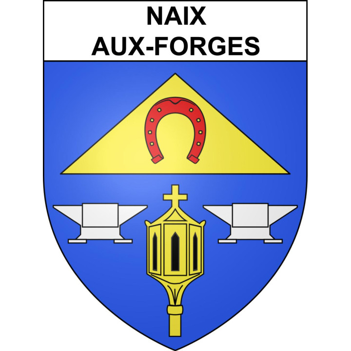 Pegatinas escudo de armas de Naix-aux-Forges adhesivo de la etiqueta engomada