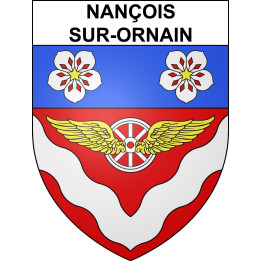 Pegatinas escudo de armas de Nançois-sur-Ornain adhesivo de la etiqueta engomada