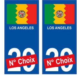 Los Angeles USA ville Autocollant plaque immatriculation auto sticker numéro au choix sticker city
