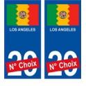 Los Angeles USA ville Autocollant plaque immatriculation auto sticker numéro au choix sticker city