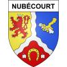 Pegatinas escudo de armas de Nubécourt adhesivo de la etiqueta engomada