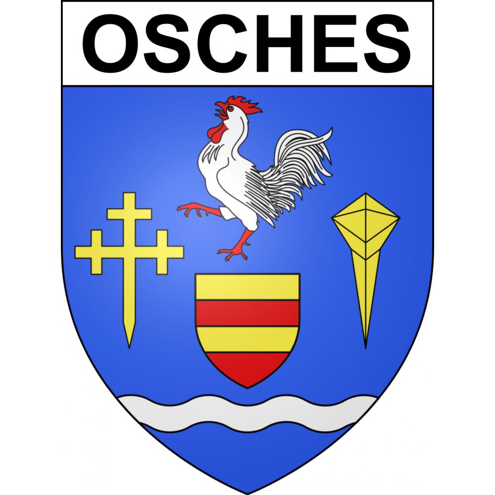 Pegatinas escudo de armas de Osches adhesivo de la etiqueta engomada
