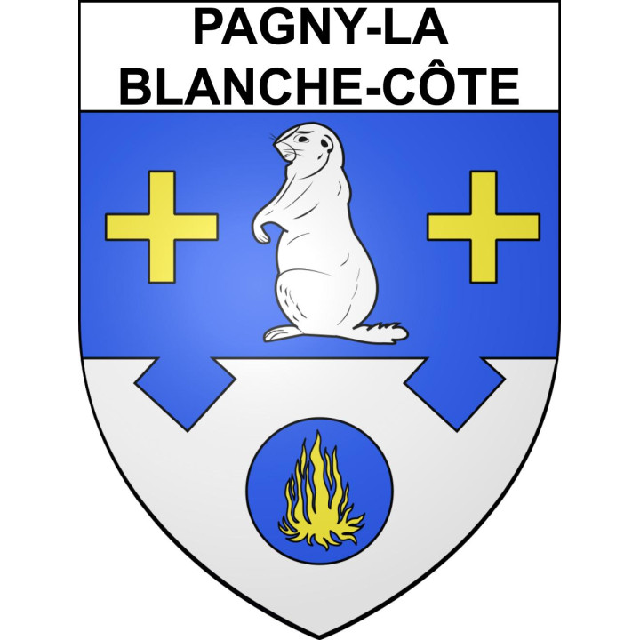 Pegatinas escudo de armas de Pagny-la-Blanche-Côte adhesivo de la etiqueta engomada