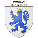 Pegatinas escudo de armas de Pouilly-sur-Meuse adhesivo de la etiqueta engomada
