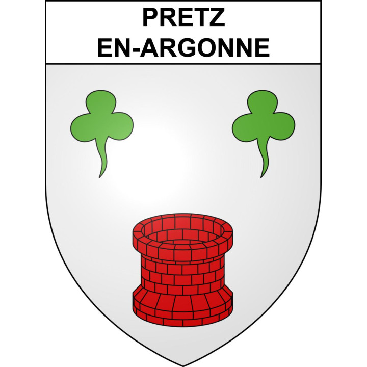 Pegatinas escudo de armas de Pretz-en-Argonne adhesivo de la etiqueta engomada