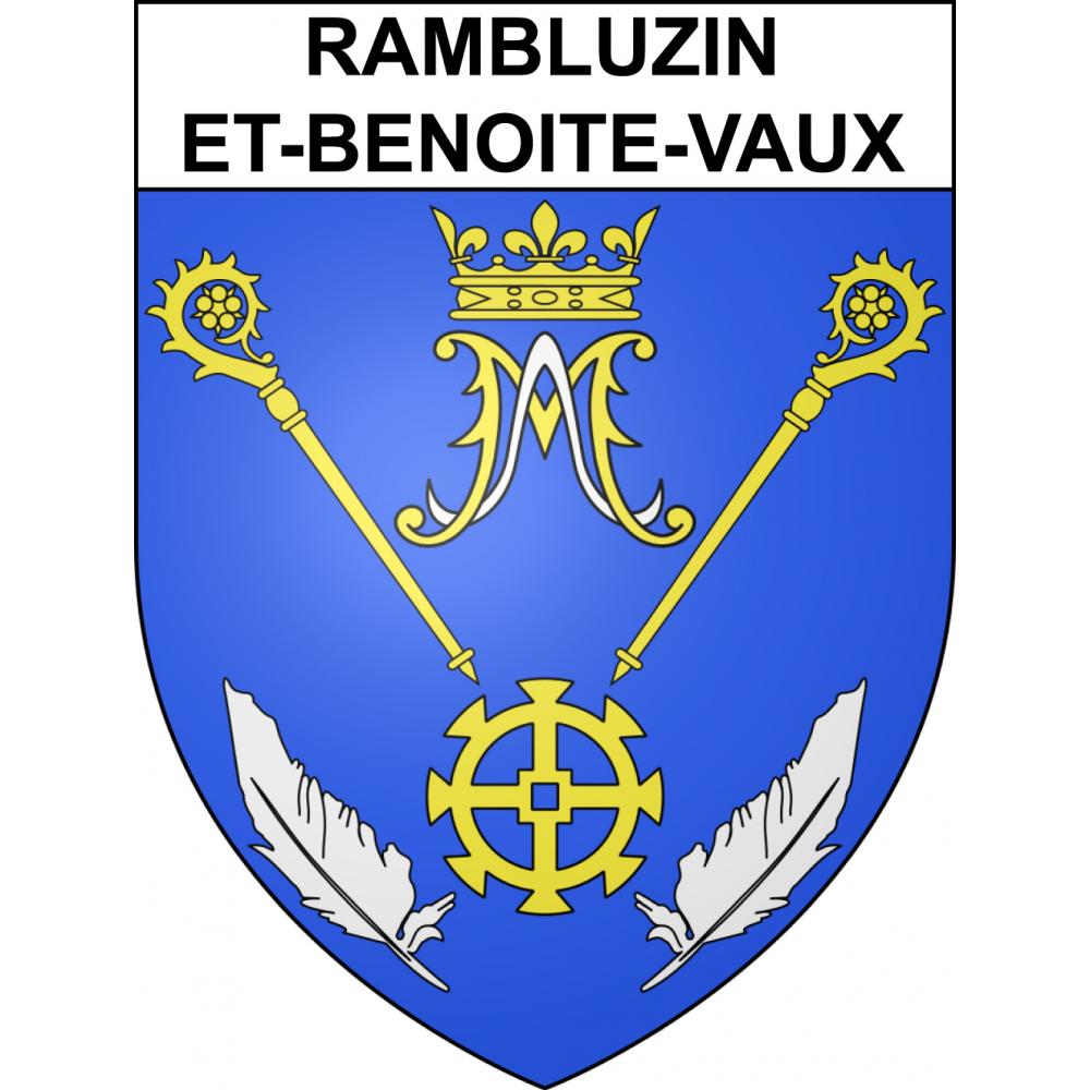 Pegatinas escudo de armas de Rambluzin-et-Benoite-Vaux adhesivo de la etiqueta engomada