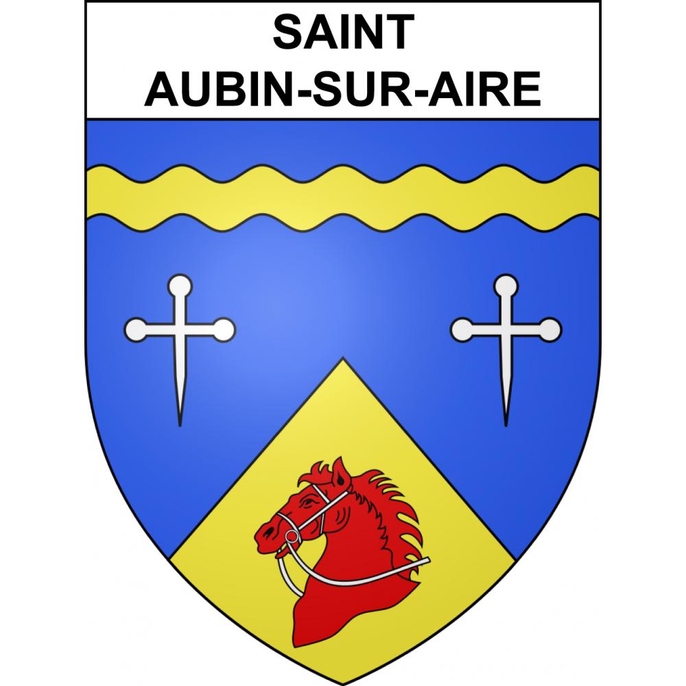 Pegatinas escudo de armas de Saint-Aubin-sur-Aire adhesivo de la etiqueta engomada