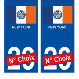 New York USA ville Autocollant plaque immatriculation auto sticker numéro au choix sticker city