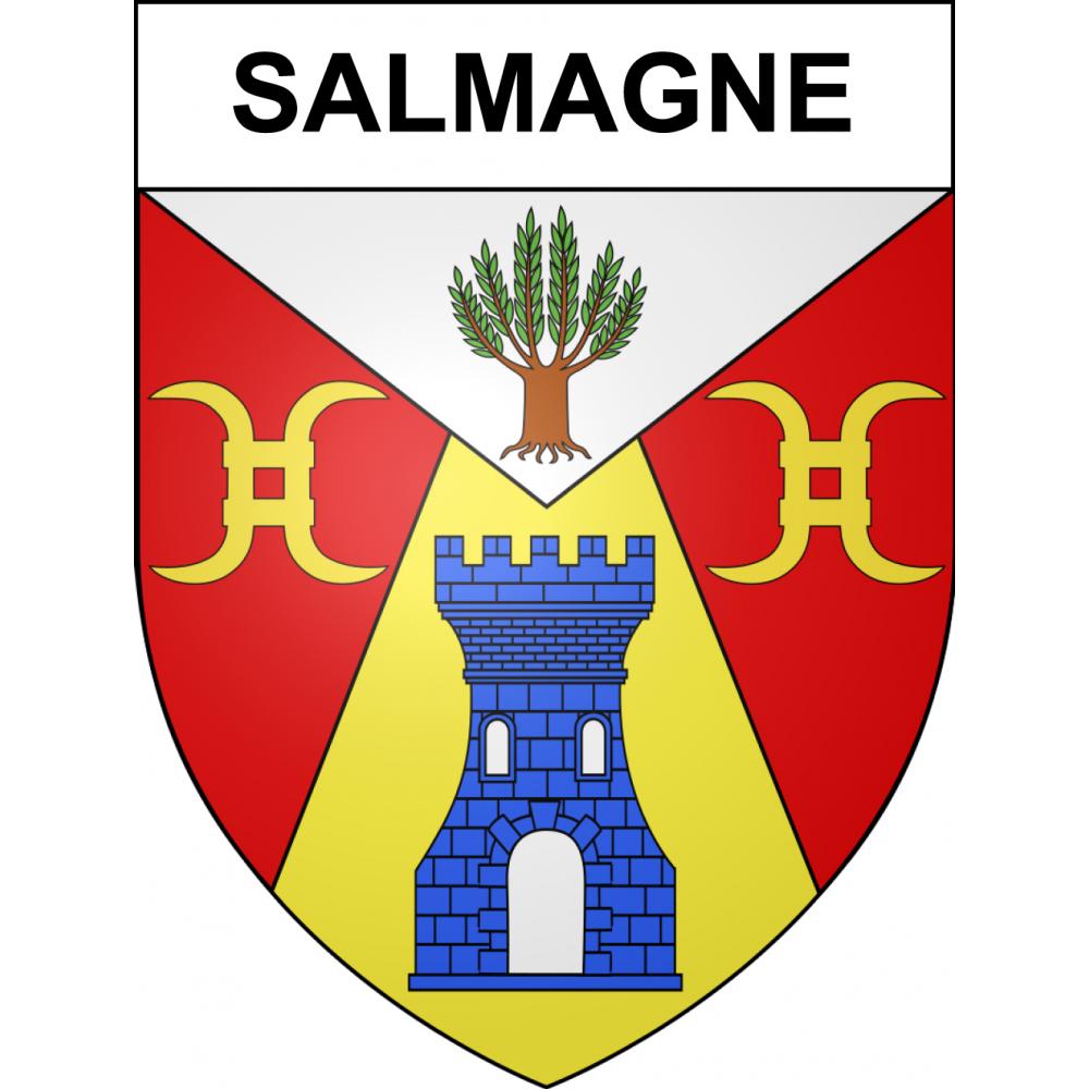 Pegatinas escudo de armas de Salmagne adhesivo de la etiqueta engomada