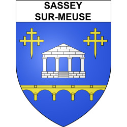 Pegatinas escudo de armas de Sassey-sur-Meuse adhesivo de la etiqueta engomada