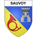 Pegatinas escudo de armas de Sauvoy adhesivo de la etiqueta engomada
