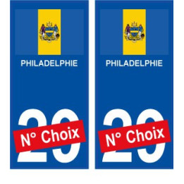 Philadelphie USA ville Autocollant plaque immatriculation auto sticker numéro au choix sticker city