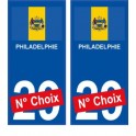 Philadelphie USA ville Autocollant plaque immatriculation auto sticker numéro au choix sticker city