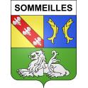 Pegatinas escudo de armas de Sommeilles adhesivo de la etiqueta engomada