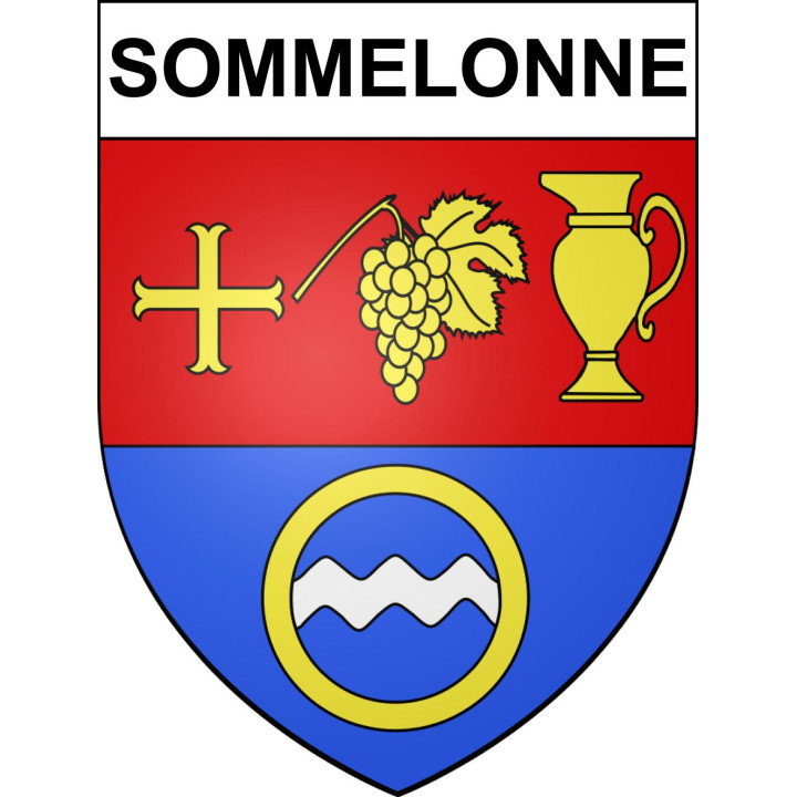 Pegatinas escudo de armas de Sommelonne adhesivo de la etiqueta engomada