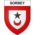 Pegatinas escudo de armas de Sorbey adhesivo de la etiqueta engomada