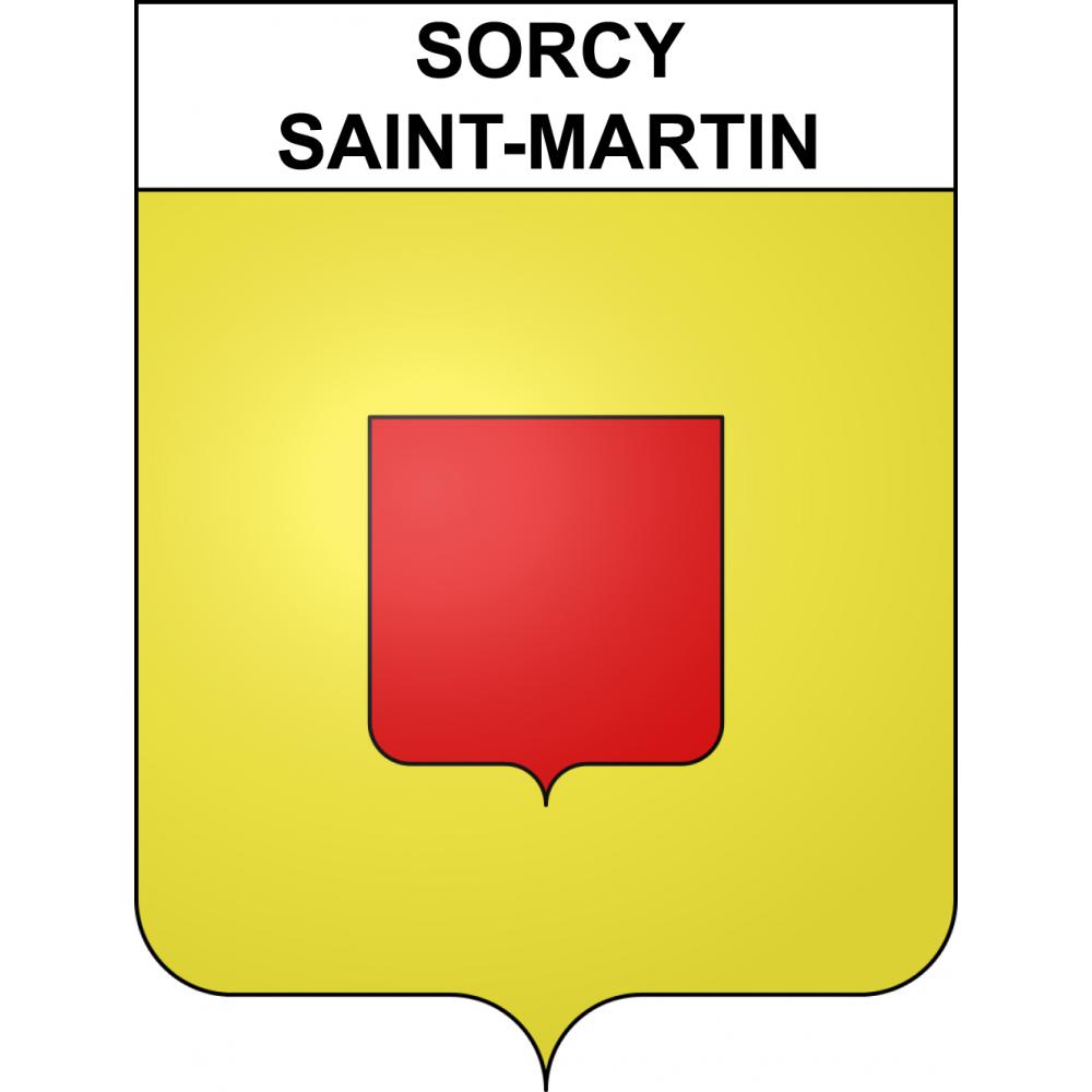 Pegatinas escudo de armas de Sorcy-Saint-Martin adhesivo de la etiqueta engomada