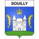 Pegatinas escudo de armas de Souilly adhesivo de la etiqueta engomada